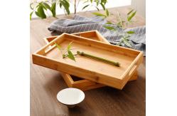 China Wooden Eating Coffee Table Bamboo Serving Tray With Handles supplier