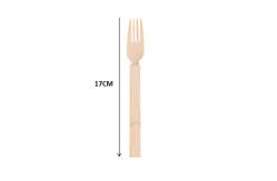 China 17cm Eco Friendly Disposable Bamboo Cutlery Biodegradable Wooden Picnic Forks supplier