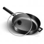 China 28cm Cast Iron Skillet Pans Less Smoke 3.5kg Long Handle Cast Iron Frying Pan for sale