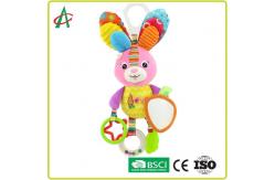 China EN71 25cm Soft Plush Baby Rattles With Teeth Chew And Mirror supplier