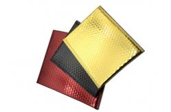 China Custom Size Waterproof Glamour Metallic Black Bubble Wrap Envelopes supplier