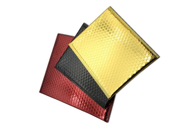 Custom Size Waterproof Glamour Metallic Black Bubble Wrap Envelopes