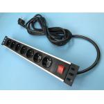 Aluminum Shell 16A 7 Outlet European Power Strip for sale