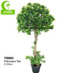 Anti Fading Aesthetic 110cm Artificial Podocarpus Tree With Pot for sale