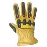 Heavy Oil And Chemical Resistant Insulation Cowhide Leather High Impact Reduction  Oil field Working Cotton Palm Gloves for sale