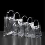 Custom Printed Logo Handle Translucent Plastic PE Shopping Bag