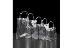 China Custom Printed Logo Handle Translucent Plastic PE Shopping Bag supplier
