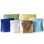 Colorful Mylar Foil Stand Up Pouch Single Zipper Package Recyclable Self Sealing for sale