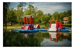 China Lake Big Floating Aqua Park / Inflatable Obstacle Course For Business supplier