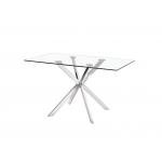Square 47kgs 150cm Modern Glass Dining Table for sale