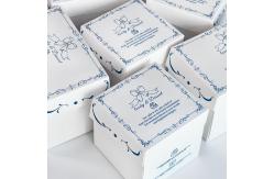 China White Recyclable Cake Box with Blue Bow for Bakery Display supplier