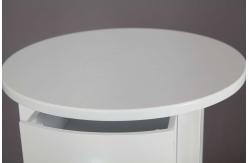 China Apartment White Wood Round Coffee Table Glossy White Finished With Drawer supplier