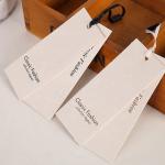 Pantone CMYK Custom Jewelry Hang Tags , Copperplate Folded Hang Tag Recycled for sale