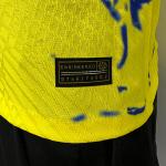 Permeable Blue Yellow Soccer Player Version Jersey Durable And Dynamic