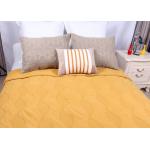 Cotton Plain Dyed Yellow Quilted Bedspread , Embroidered Hotel Collection Coverlet