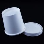 White Compostable Soup Containers With Lid 16 Ounce Recyclable Paper Cups for sale