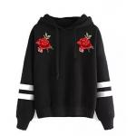 Fashion Plain Pullover Sweater Hoodies V Neck Ladies Sweater Hoodie for sale