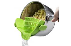 China Adjustable Rice Clip On Silicone Colander For Pots And Pasta Strainer supplier