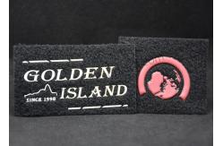 China 2D 0.5mm Silver Embossed Patches Female Velcro Hard PVC supplier