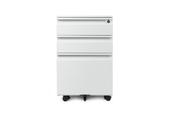 File Storage 2 Drawer Full Steel 1mm H600mm Metal Mobile Pedestal