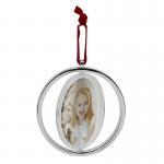 Double Sided Rotatable Sublimation Christmas Ornament Blanks With MDF Board Silver And Gold Color Blank Plastic Ornaments for sale