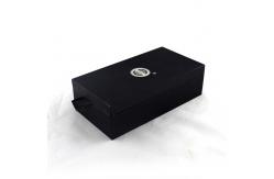 China Luxurious Black Gold Stamping  Recycled Paper Box for Clothes and Cosmetics supplier