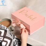 Recyclable Spot UV Jewelry Luxury Magnetic Gift Box With Bow for sale