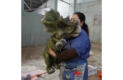 China Lightweight Soft Realistic Hand Puppet , Triceratops Hand Puppet supplier