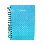 Blue PVC Hard Cover Custom Printed Spiral Notebooks Metal Double Spiral Binding for sale