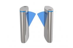 China AC100V Automatic Flap Barrier Turnstile 10mm Acrylic Face Recognition 100W supplier