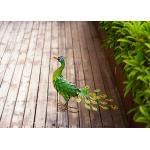 Green Metal Peacock Lawn Ornament Modern Animal Garden Decoration for sale