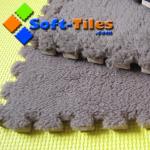 3/8 Thick Eva Brown Plush Carpet Tiles Long Hair Anti Slip for sale