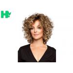 Cheap European Amerian Styles Brown Short Curly Synthetic Hair Wig for sale