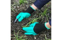 China Dig Plant Nylon ABS Green Garden Gloves With Claws 4 supplier