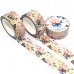 Flower Printed Decorative Stationery Adhesive Gold Foil Masking Washi Paper Tape for sale