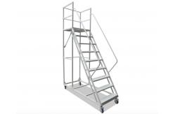 China Multi Functional Rolling Warehouse Ladders On Wheels / Rolling Step Ladder Safety supplier