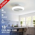 Mini Bedroom 18 Inches Bladeless Led Ceiling Fan Dc Motor 6 Speeds Remote for sale
