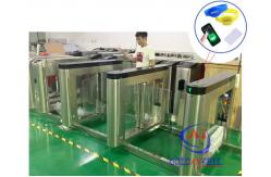 China Security Door Access Control Fingerprint Turnstile Waist High Dual RFID Code Reader supplier