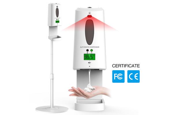 FCC 1300ml Forehead Thermometer Automatic Dispenser Refillable