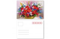 China Beautiful Flower Design 3D lenticular postcard printing PET/ PP Landscape supplier