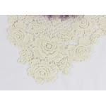 Cotton Hollow Water Soluble Lace Neckline Applique Trim With Rose And Sakura Design