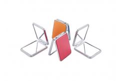 China Foldable PU Cosmetic Pocket Mirror 11mm PU Rectangle Small Hand Mirror supplier