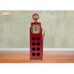 Antique Wood Wine Rack Decorative Storage Cabinets MDF Floor Wine Rack 8 Bottle Red Color for sale