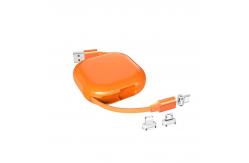 China Custom Retractable OD 3.5mm Magnetic Data Cable 3A Fast Charging supplier