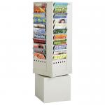 White 44 Pocket Steel Magazine Display Rack Retail Store Fixtures And Displays for sale