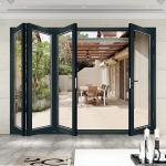Aluminum Folding Door Powder Coated Customizable Bi-Folding Sliding Door for sale
