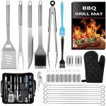 Silver BBQ Utensil Set Heatinsulated Antirust With Storage Bag for sale