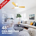 Low Profile Ceiling Fan with 48 Wooden Blades Remote Control and 6-Speed Switch Type for sale