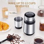 Blade Silver Portable Electric Coffee Grinder Detachable ABS Easy Operation