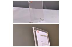 China Free Standing Double Sided Transparent Table Display Floating Acrylic Photo Holder Frame supplier